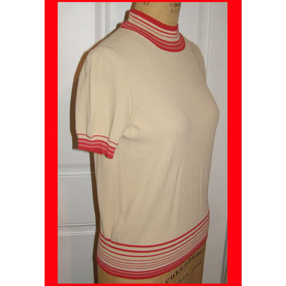 New Les Copains Beige Knit Top Large 10-12 Euro 46